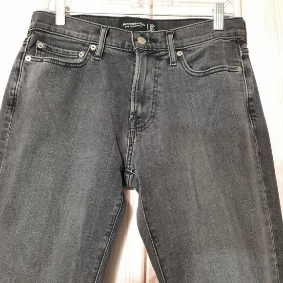 Abercrombie & Fitch Jeans Men's‎ 30/30  Gray Straight Leg Slim Stretch - Picture 3 of 6